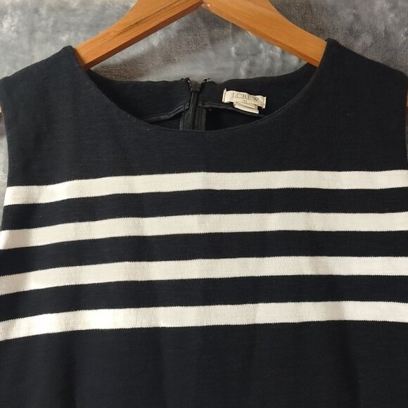 J.Crew Factory Striped Daybreak Dress C0301 Medium Black & White Fit‑and‑Flare‎ - Picture 5 of 10
